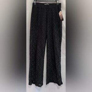 Boom Boom Jeans Black Lace Pant with Underlining Shorts  - Size Medium‎ NWT!